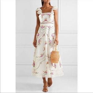 Zimmermann Allia Cross Stitch Long Dress in Ivory size 1